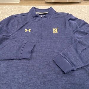 US Navy Midshipmen Under Armour Men's Zip Up Sweater in Navy and Gold-Large